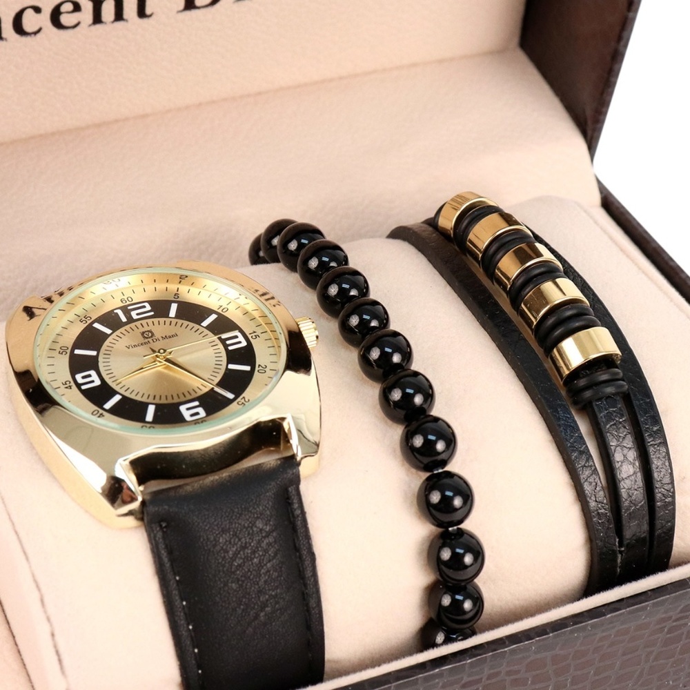 Men's Watch & Bracelet Gift Set -